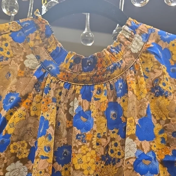 THML Floral Blouse - Blue and Yellow - Picture 3 of 11